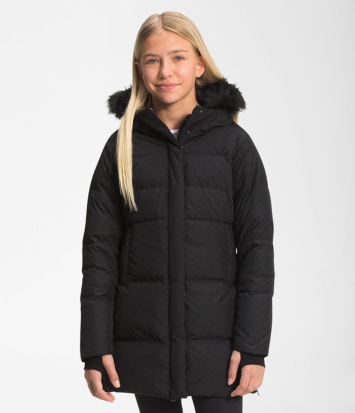 The North Face Jas Meisjes Printed Dealio Fitted Parka LOQI61905 - Zwart